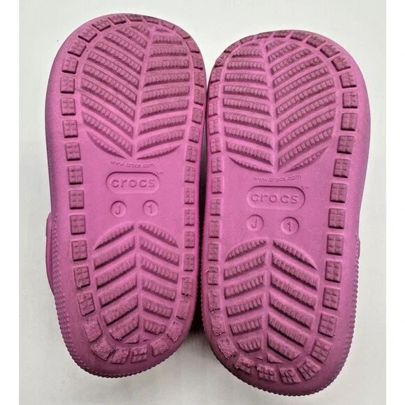 Crocs Mega Crush Clogs Juniors 1 J1 Platform Pink Wedge Kids Youth Slip On - Picture 8 of 13